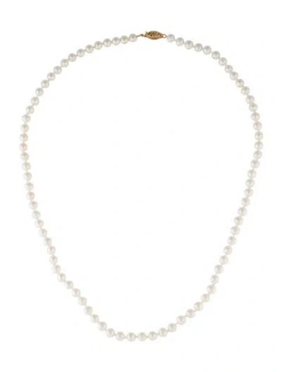 Pre-owned Necklace 14k Pearl Bead Strand , 19.25" In Multi