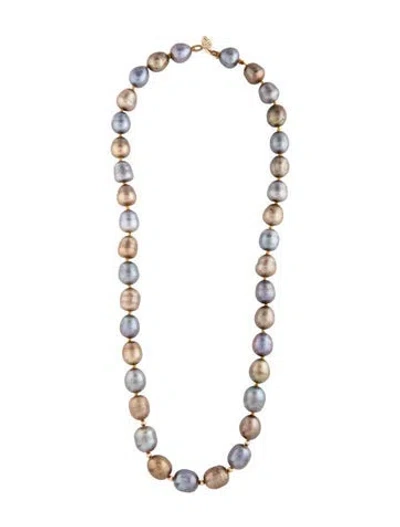 Pre-owned Necklace 14k Pearl Bead Strand , 21" In Multi