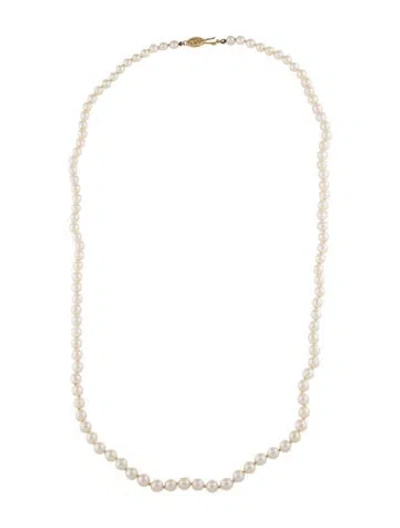 Pre-owned Necklace 14k Pearl Bead Strand , 25" In Multi