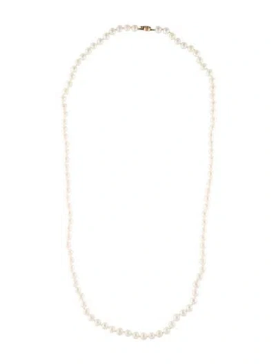 Pre-owned Necklace 14k Pearl Bead Strand , 26" In Multi