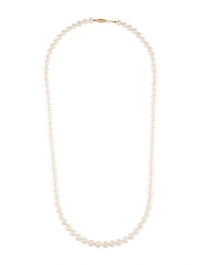 Pre-owned Necklace 14k Pearl Bead Strand , 27" In Multi