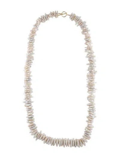 Pre-owned Necklace 14k Pearl Bead Strand , 34" In Multi