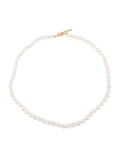 Pre-owned Necklace 14k Pearl Bead Toggle , 17.5" In Multi
