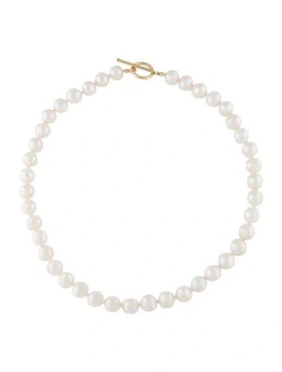 Pre-owned Necklace 14k Pearl Bead Toggle , 18" In Multi