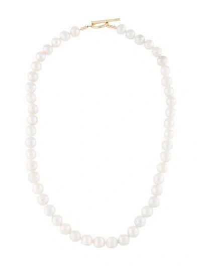 Pre-owned Necklace 14k Pearl Bead Toggle , 19" In Multi