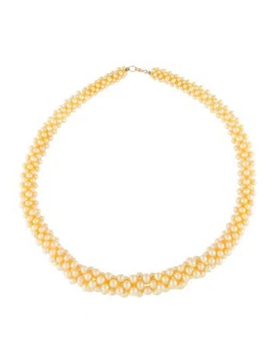 Pre-owned Necklace 14k Pearl Collar , 16" In Multi
