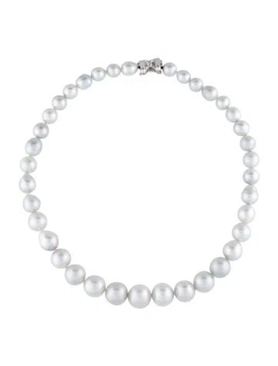 Pre-owned Necklace 14k Pearl Graduated Bead Strand, 19" In Multi