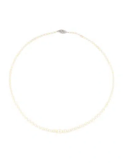 Pre-owned Necklace 14k Pearl Graduated Bead Strand , 16.5" In Multi