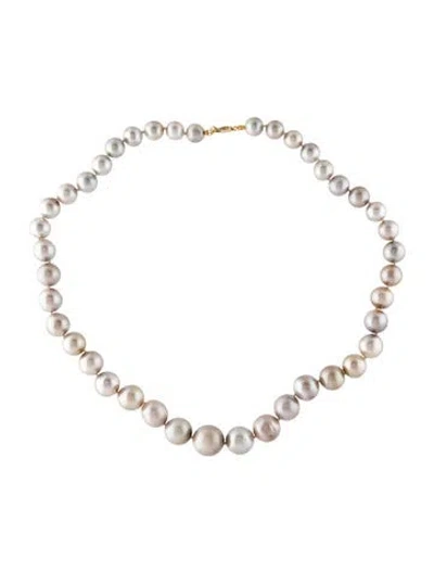 Pre-owned Necklace 14k Pearl Graduated Bead Strand , 18.5" In Multi