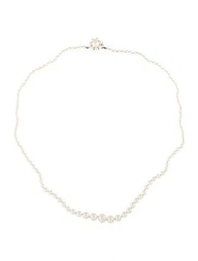 Pre-owned Necklace 14k Pearl Graduating Bead Strand , 20.5" In Multi