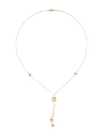 Pre-owned Necklace 14k Pearl Lavalier , 17" In Multi