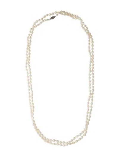 Pre-owned Necklace 14k Pearl Long Strand , 52" In Multi