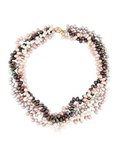 Pre-owned Necklace 14k Pearl Multistrand Bead , 18"
