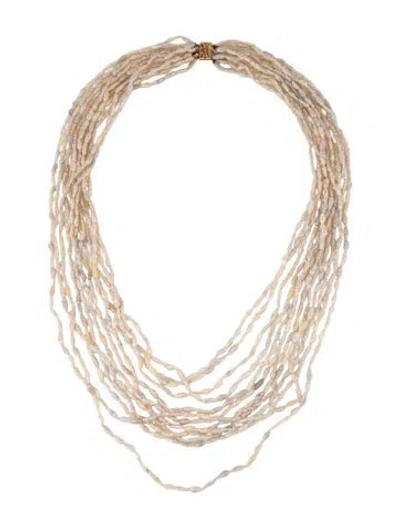 Pre-owned Necklace 14k Pearl Multistrand , 21"