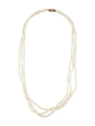 Pre-owned Necklace 14k Pearl Multistrand , 22"
