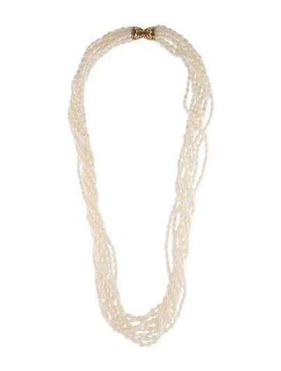 Pre-owned Necklace 14k Pearl Multistrand , 24.5"