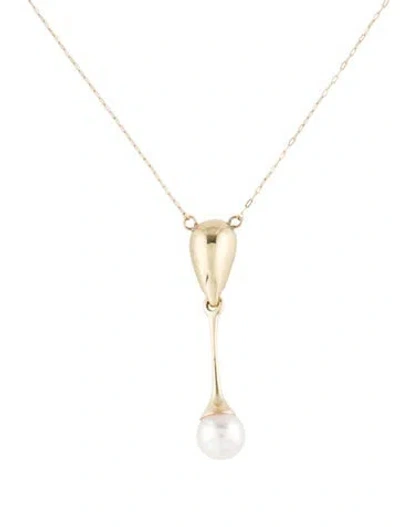 Pre-owned Necklace 14k Pearl Pendant , 17.75" In Multi