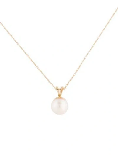 Pre-owned Necklace 14k Pearl Pendant , 17.75" In Multi