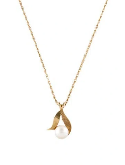 Pre-owned Necklace 14k Pearl Pendant , 18" In Multi