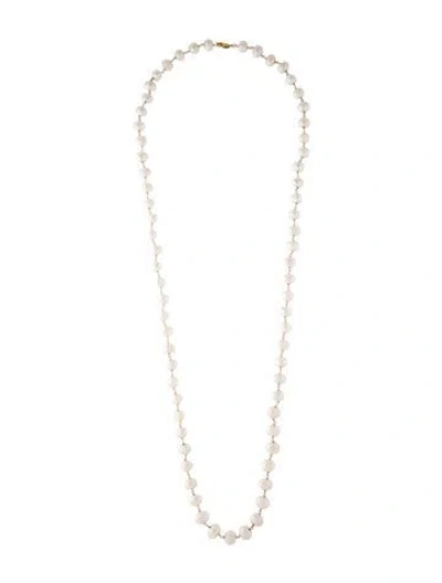 Pre-owned Necklace 14k Pearl Rosary , 35.5" In Multi