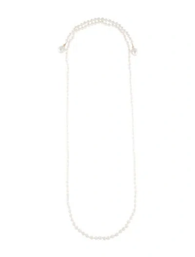 Pre-owned Necklace 14k Pearl Sautoir Rope Bead Lariat , 52" In Multi