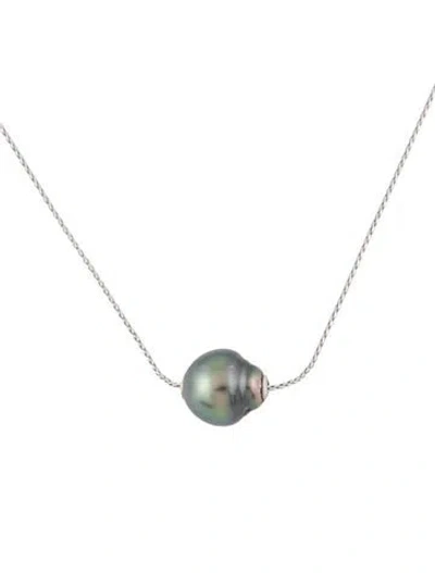 Pre-owned Necklace 14k Pearl Slide Pendant , 16" In Multi