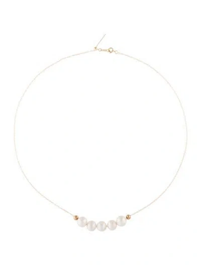 Pre-owned Necklace 14k Pearl Slider , 18" In Multi