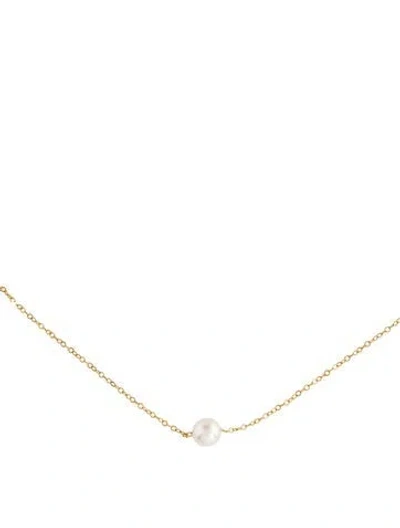 Pre-owned Necklace 14k Pearl Slider Station , 16.5" In Multi