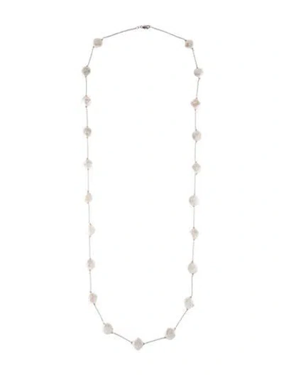 Pre-owned Necklace 14k Pearl Station , 36" In Multi