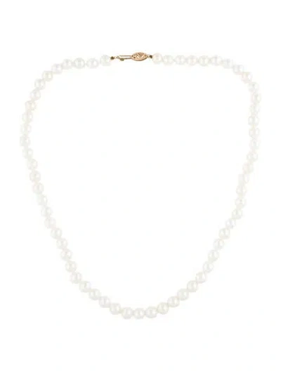 Pre-owned Necklace 14k Pearl Strand, 18" In Multi