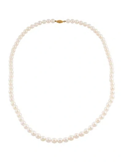 Pre-owned Necklace 14k Pearl Strand, 23" In Multi