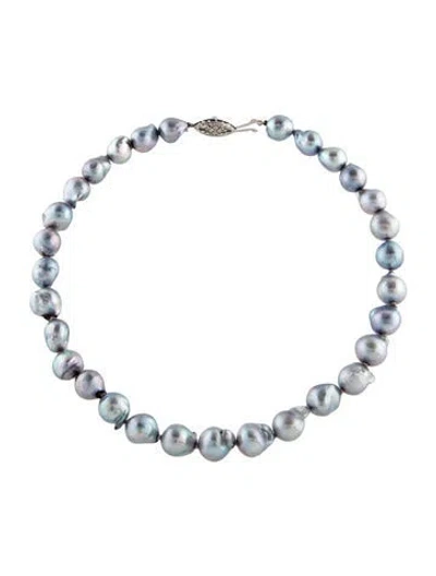 Pre-owned Necklace 14k Pearl Strand , 13.5" In Multi