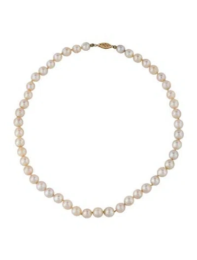 Pre-owned Necklace 14k Pearl Strand , 16" In Multi
