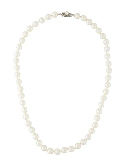 Pre-owned Necklace 14k Pearl Strand , 17" In Multi