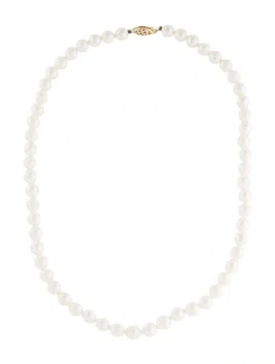 Pre-owned Necklace 14k Pearl Strand , 17.5" In Multi