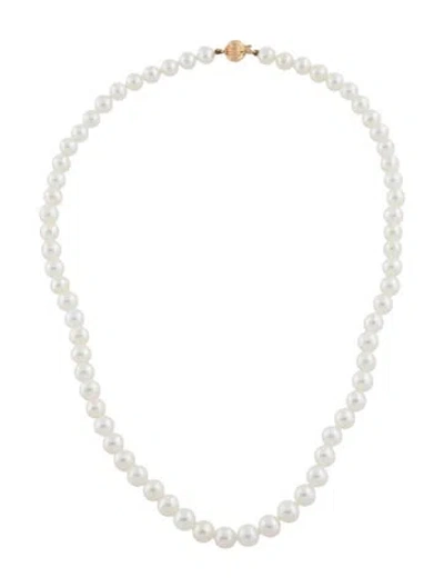Pre-owned Necklace 14k Pearl Strand , 17.5" In Multi