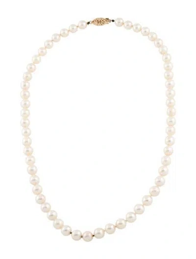 Pre-owned Necklace 14k Pearl Strand , 18" In Multi