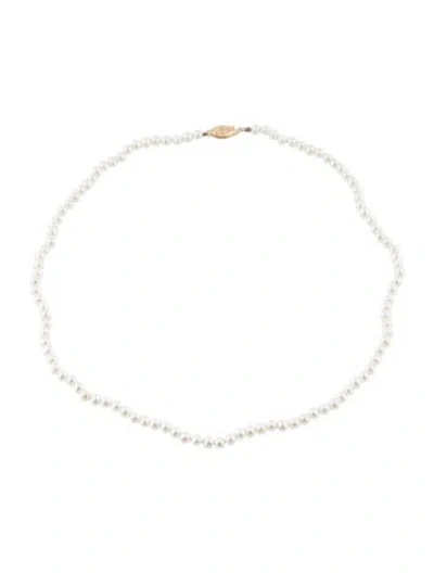 Pre-owned Necklace 14k Pearl Strand , 18" In Multi