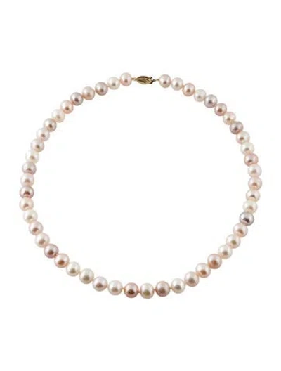 Pre-owned Necklace 14k Pearl Strand , 18" In Multi