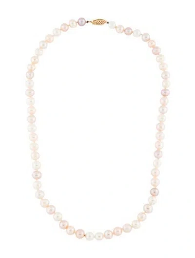 Pre-owned Necklace 14k Pearl Strand , 18" In Multi