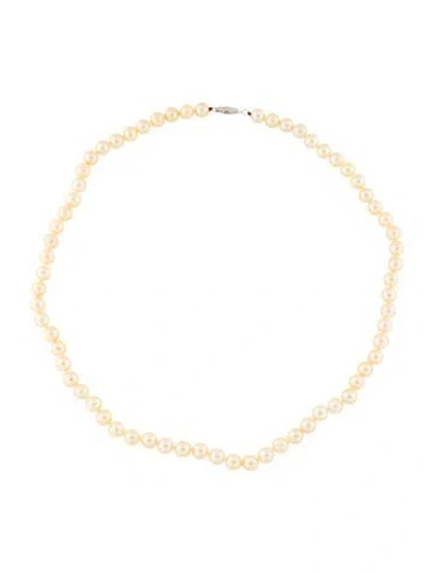 Pre-owned Necklace 14k Pearl Strand , 18" In Multi