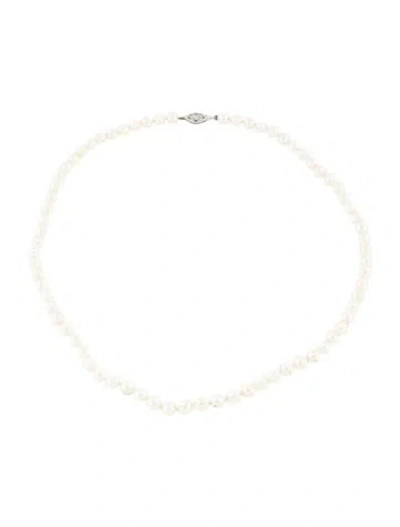 Pre-owned Necklace 14k Pearl Strand , 18" In Multi