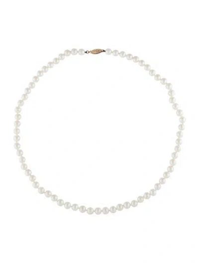 Pre-owned Necklace 14k Pearl Strand , 18.25" In Multi