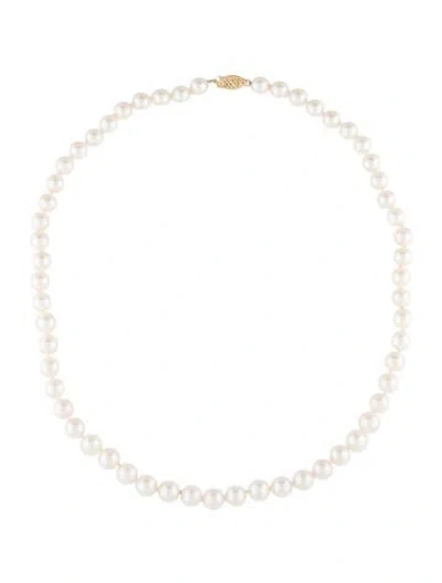 Pre-owned Necklace 14k Pearl Strand , 18.5" In Multi