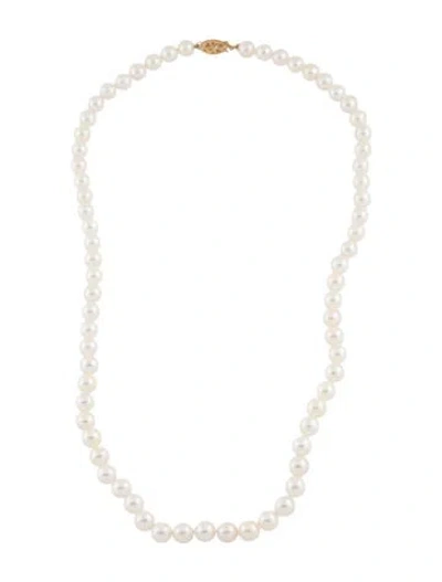 Pre-owned Necklace 14k Pearl Strand , 19.75" In Multi