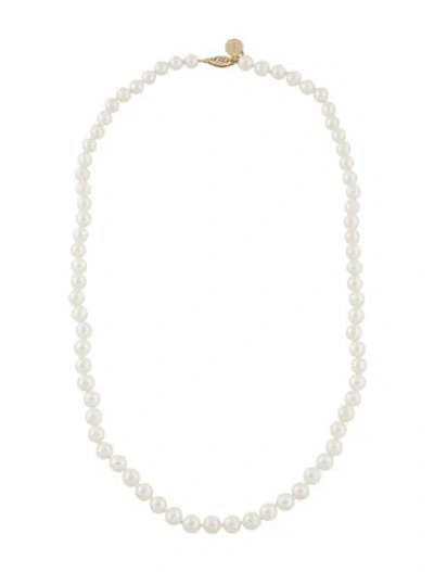 Pre-owned Necklace 14k Pearl Strand , 20.5" In Multi