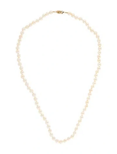 Pre-owned Necklace 14k Pearl Strand , 21.5" In Multi