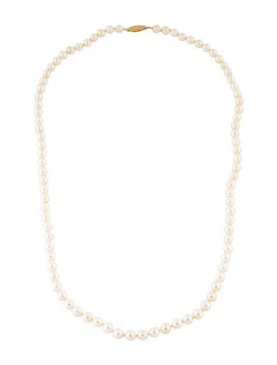 Pre-owned Necklace 14k Pearl Strand , 24" In Multi