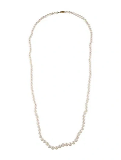 Pre-owned Necklace 14k Pearl Strand , 30" In Multi