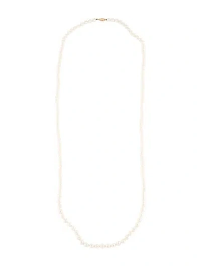 Pre-owned Necklace 14k Pearl Strand , 34" In Multi
